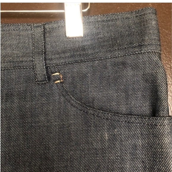 FENDI] Blue Raw Denim Tan Hand stitches Jean Mini Skirt - Picture 6 of 15